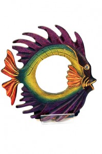 Hand carved and hand painted fish mirrors from Bali - 020